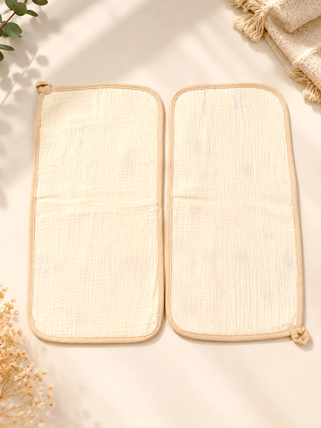 Teddy Bear & Starry Night Muslin Burp Cloth | Set of 2 | 100% Pure Cotton |