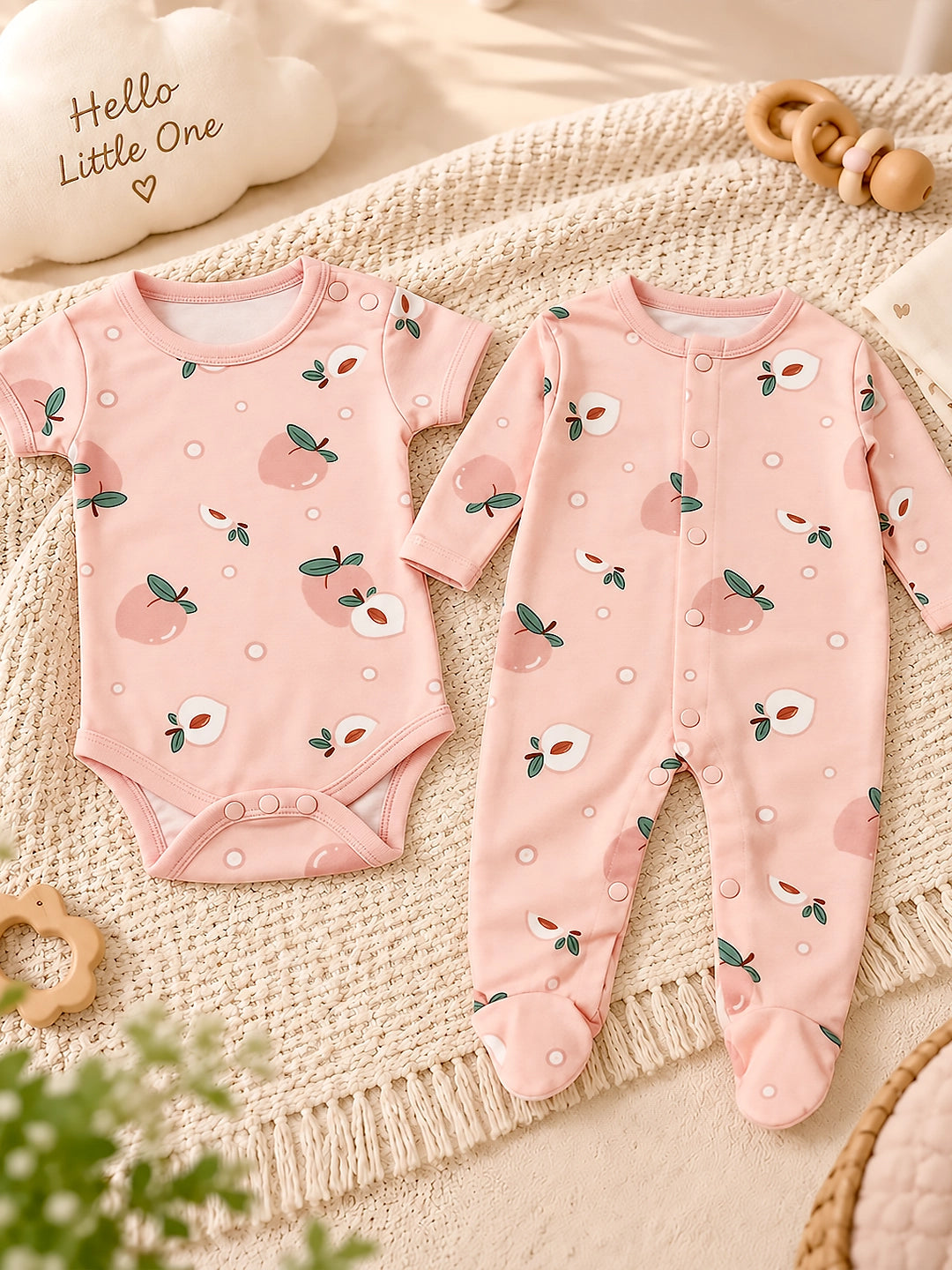 Newborn | Welcome Baby | Baby Shower | 22-Piece Gift Set | Pure Cotton | Good Morning Pink Suitcase | Baby Girl | 0–3 Months