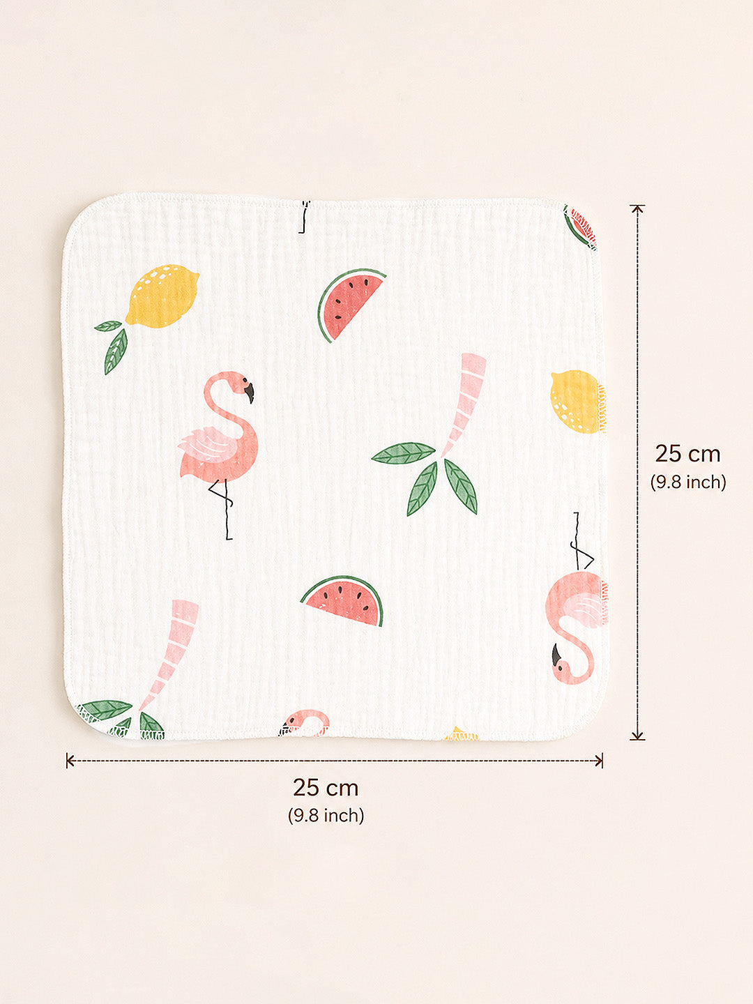 Jungle & Friends Muslin Face Towel | Set of 5 | Pure Cotton | 0–3 Yrs