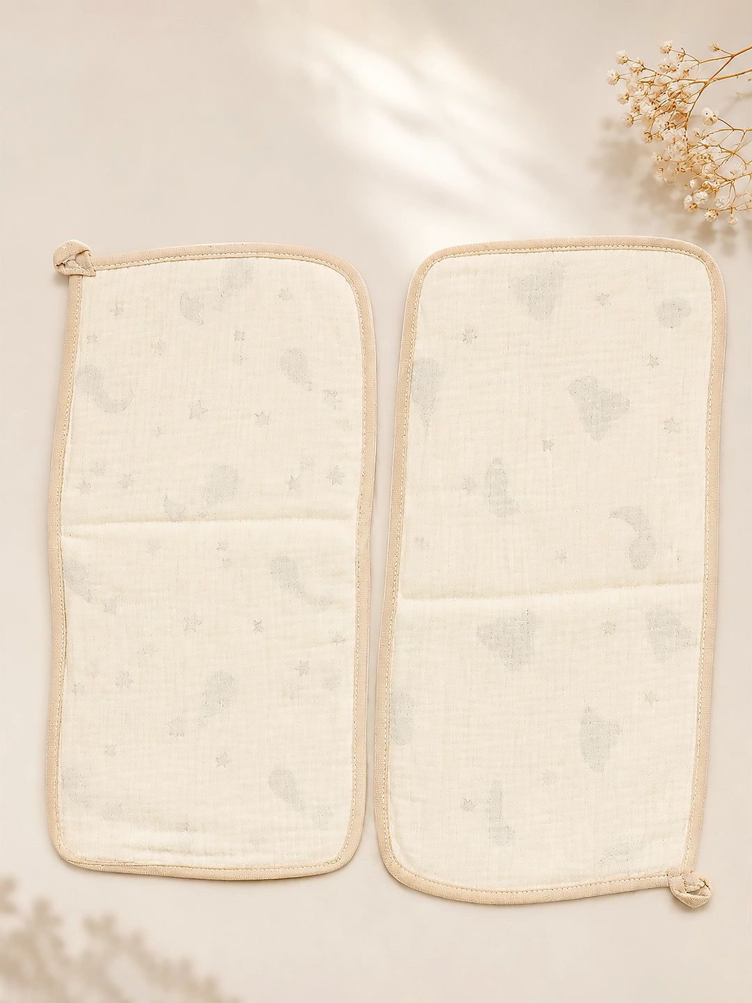Sweet Bear & Friends Muslin Burp Cloth | Set of 2 | 100% Muslin Cotton |