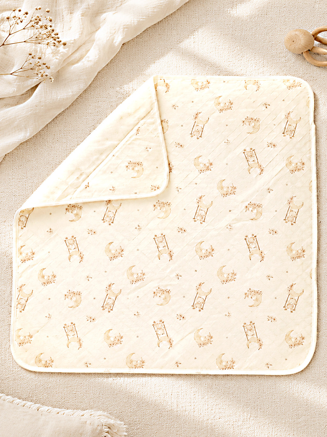 Moonlit Bear 6-Layer Muslin Cotton Baby Swaddle Blanket | 4-in-1 | 85×85 cm