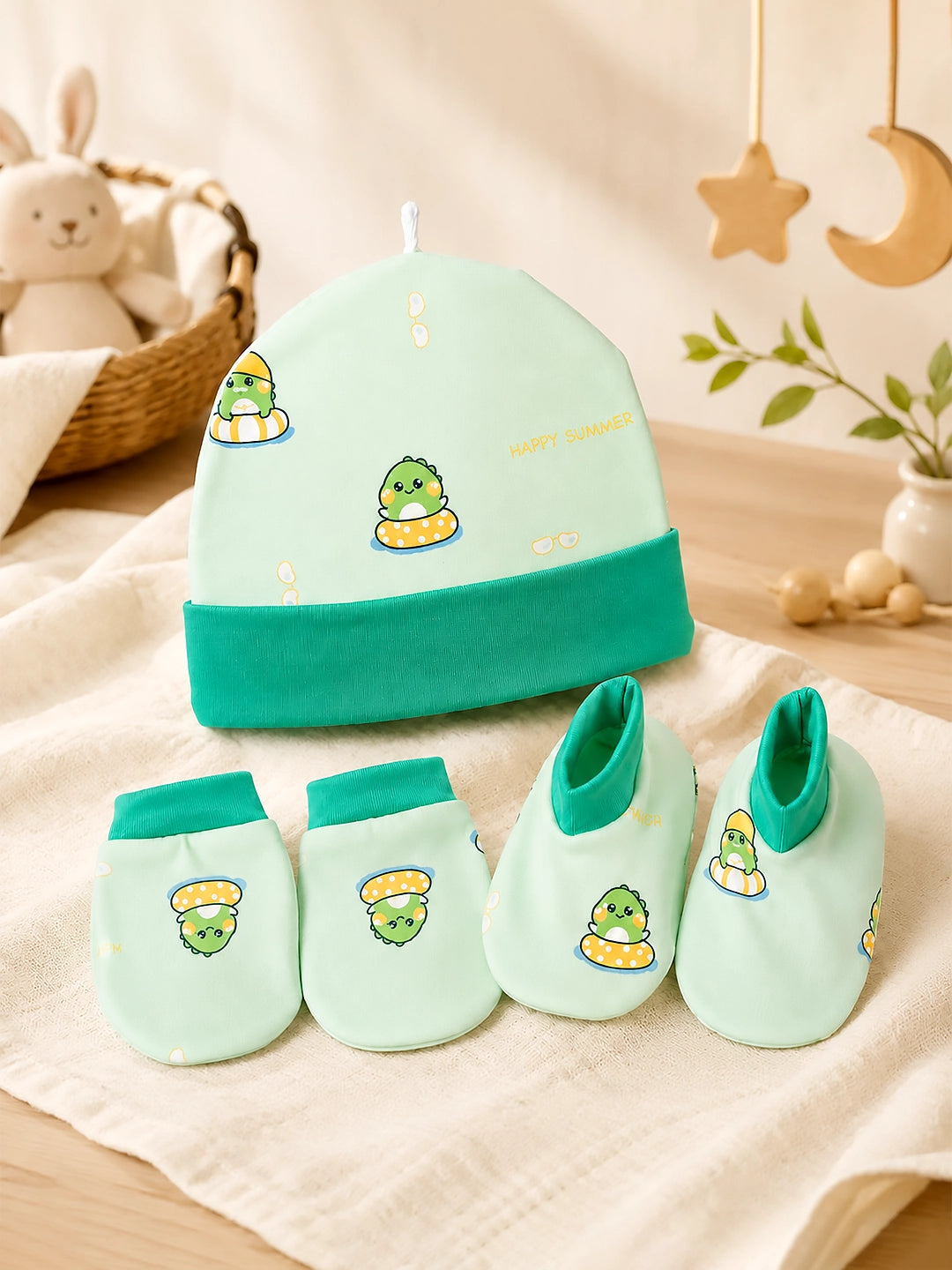22-Piece Newborn Baby Gift Hamper | Pure Cotton | Yellow Suitcase | 0–3 Months