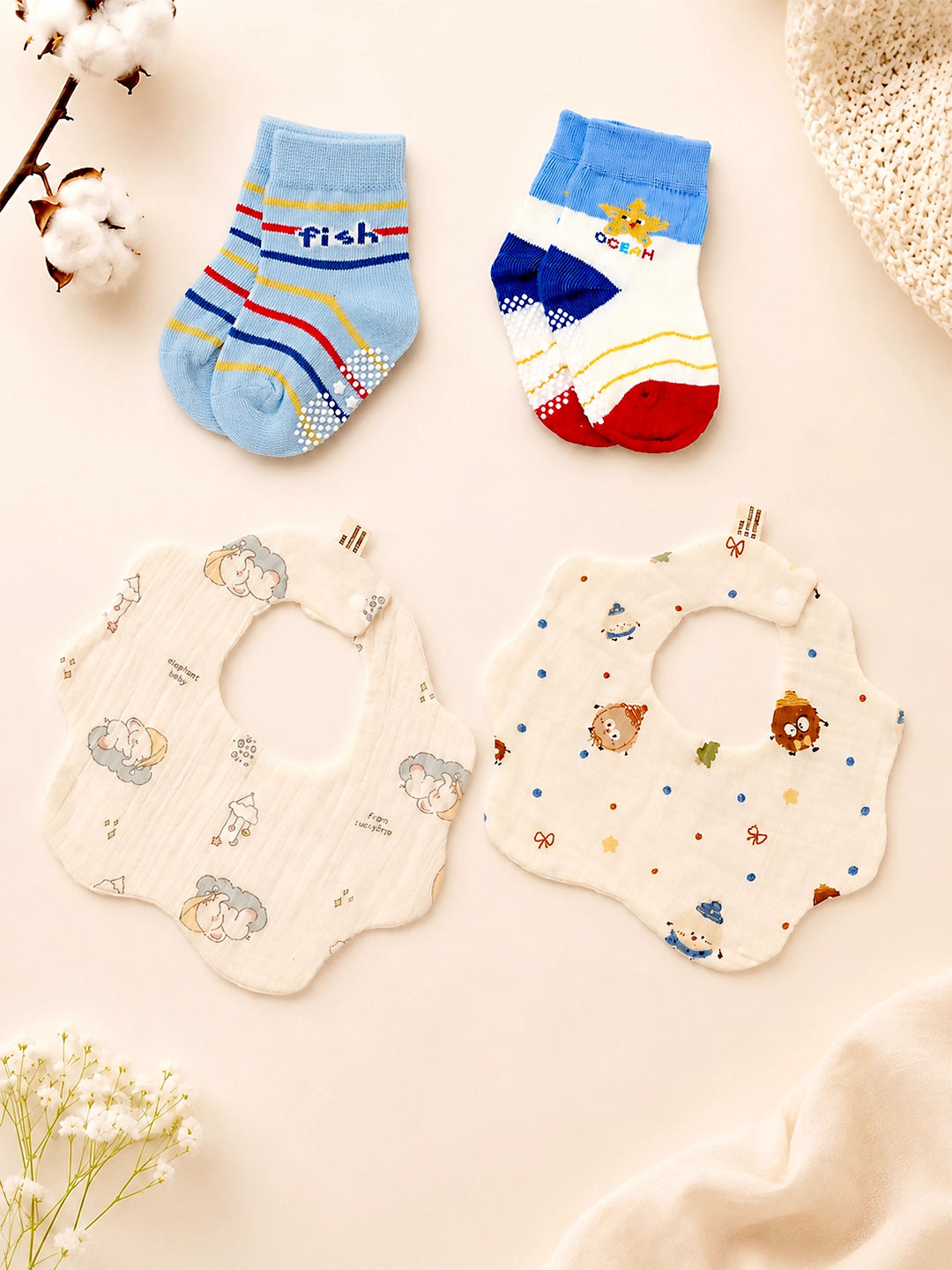 21-Piece Muslin Cotton Essentials Newborn Baby Gift Hamper | 100% Muslin Cotton | Unisex | 0–12 Months