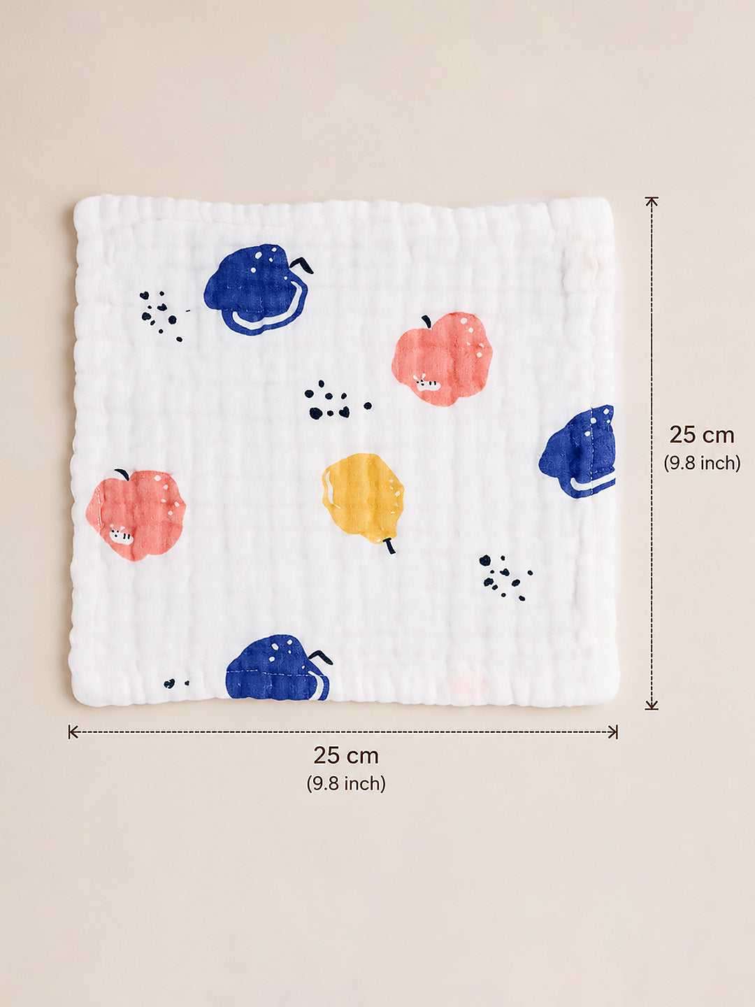 Space, Sea & Fruits 6-Layer Muslin Face Towel | Set of 3 | Pure Cotton | 0–3 Yrs