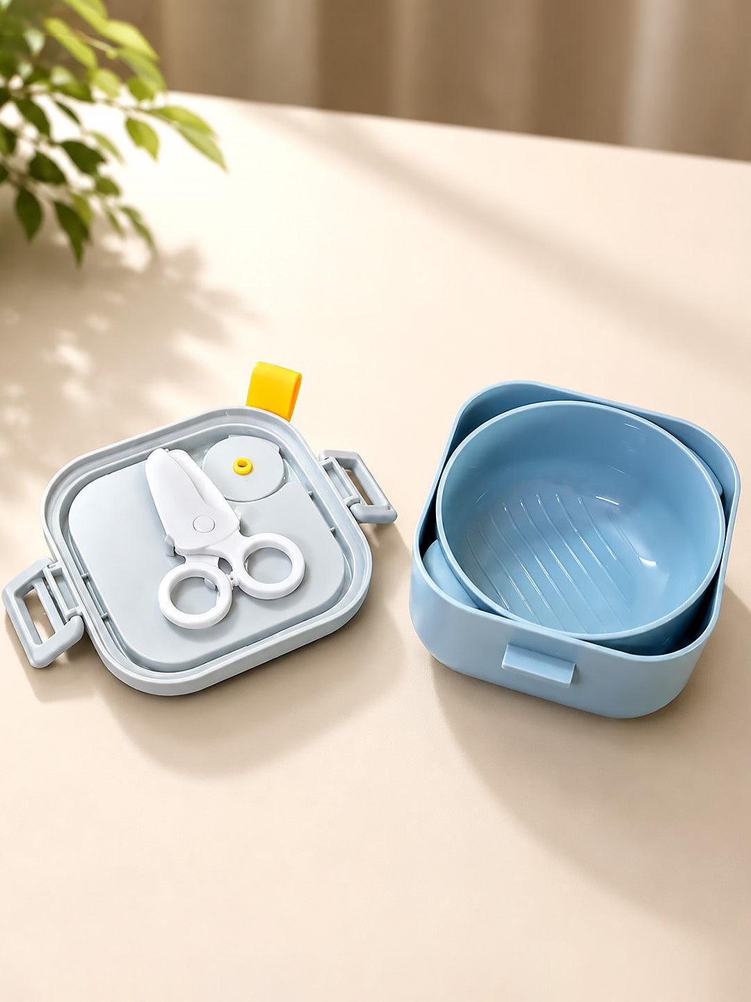 2-Tier Kids Lunch Box | Removable Inner Bowl | Spoon & Scissor Included | BPA-Free
