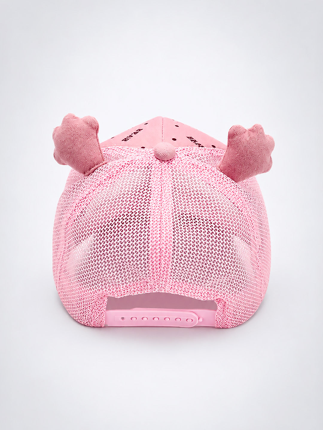 Pink 3D Space Bear Kids Cap | Bear Paw Ears | Adjustable Snapback | Girls 2–6 Years