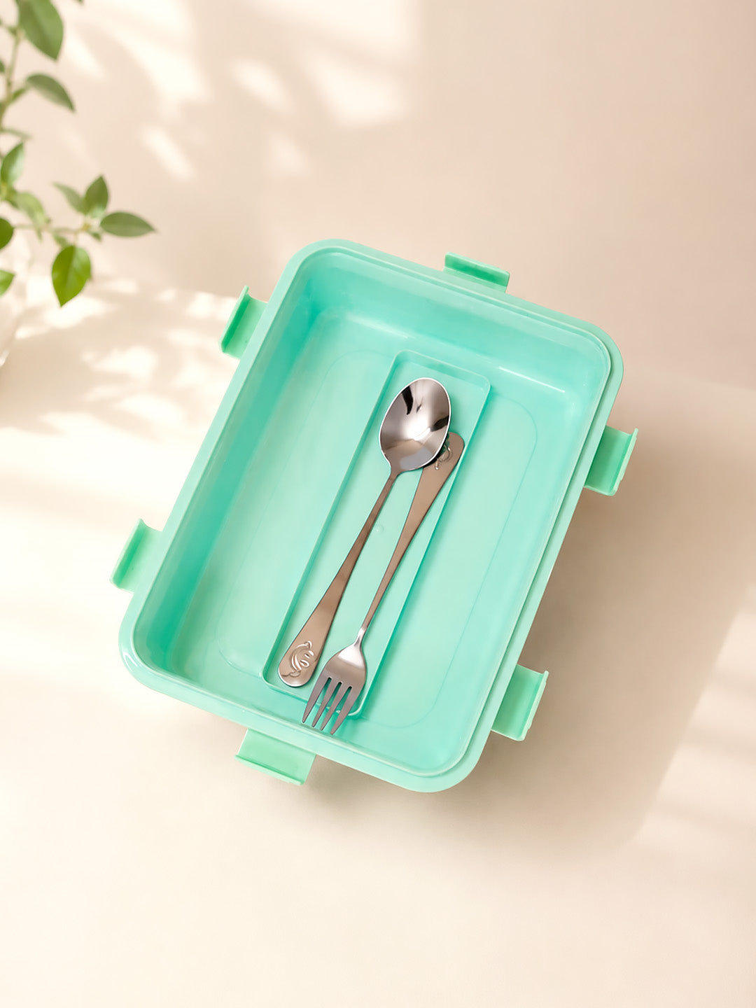 3-Compartment Kids Stainless Steel Lunch Box | Leak-Proof | Fork & Spoon Included