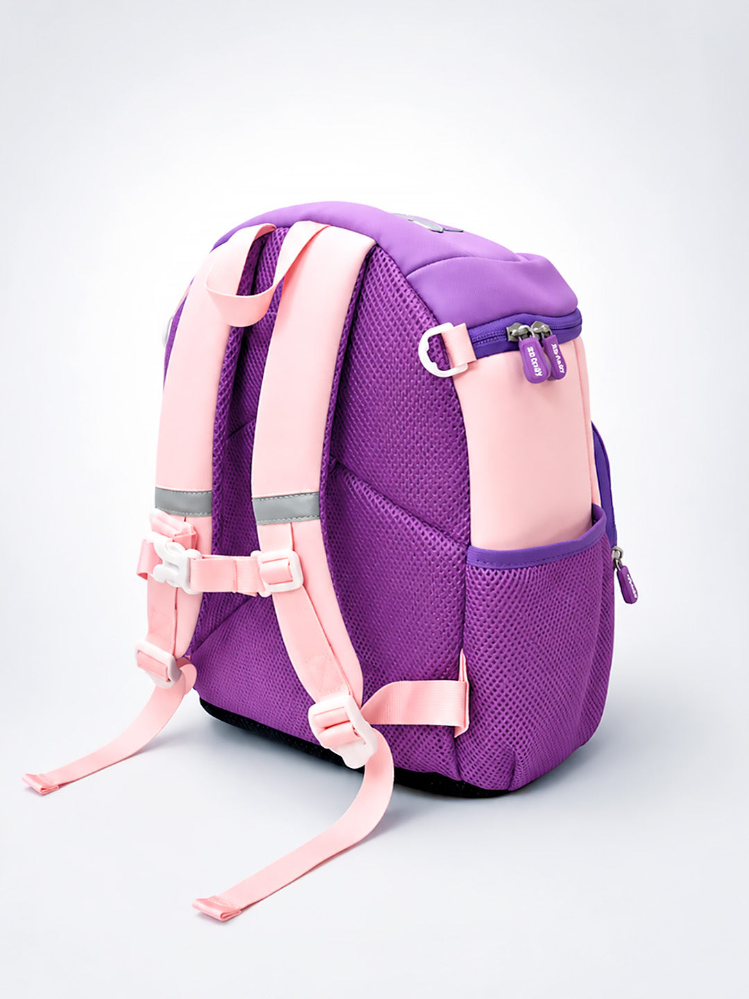 Purple Butterfly Neoprene Kids Backpack with Safety Leash – Girls Toddler School Bag