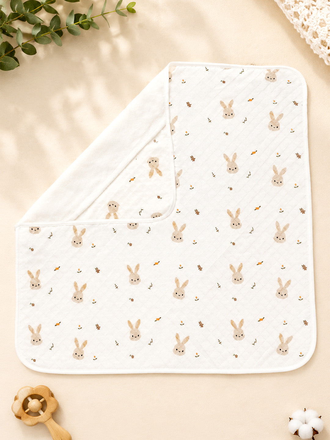 Bunny Garden 6-Layer Muslin Cotton Baby Swaddle Blanket | 4-in-1 | 85×85 cm