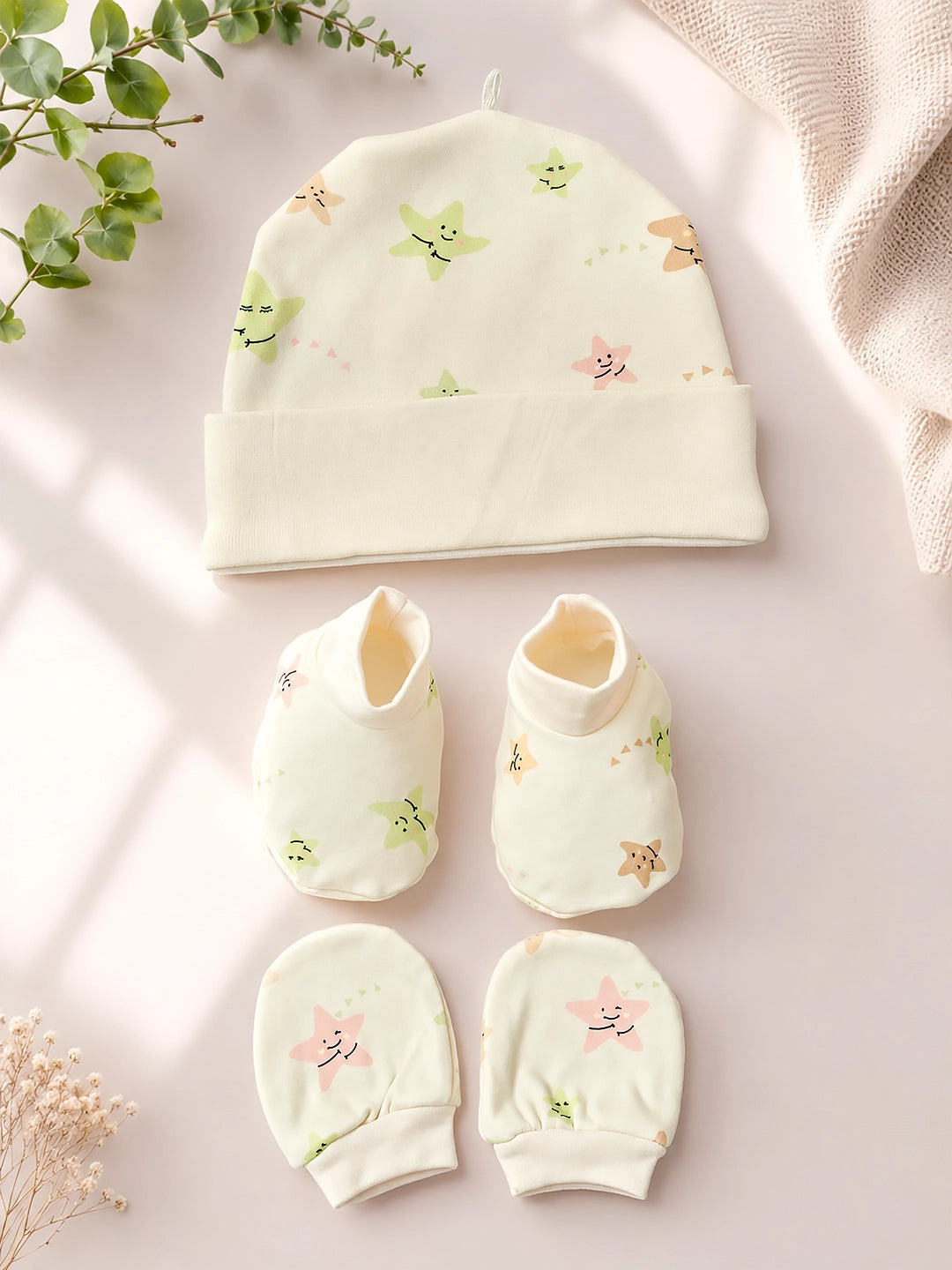 Happy Stars 23-Piece Newborn Baby Gift Hamper | Pure Cotton | Unisex | 0–3 Months