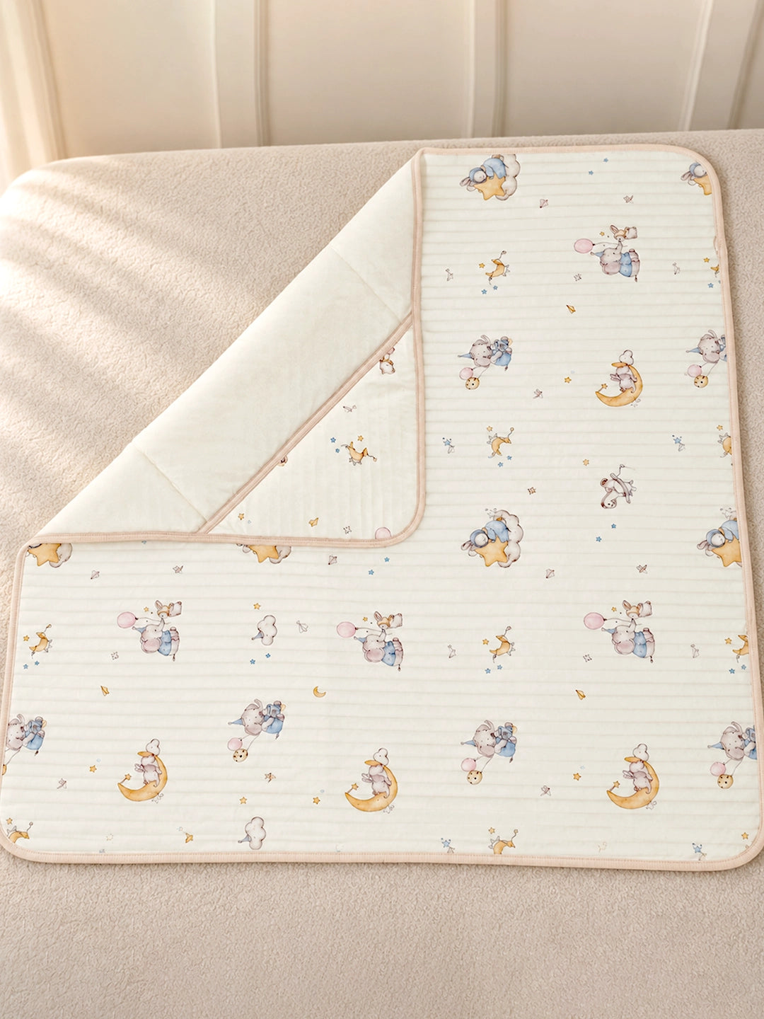 Dreamy Elephant & Bunny 6-Layer Muslin Cotton Baby Swaddle Blanket | 4-in-1 | 85×85 cm