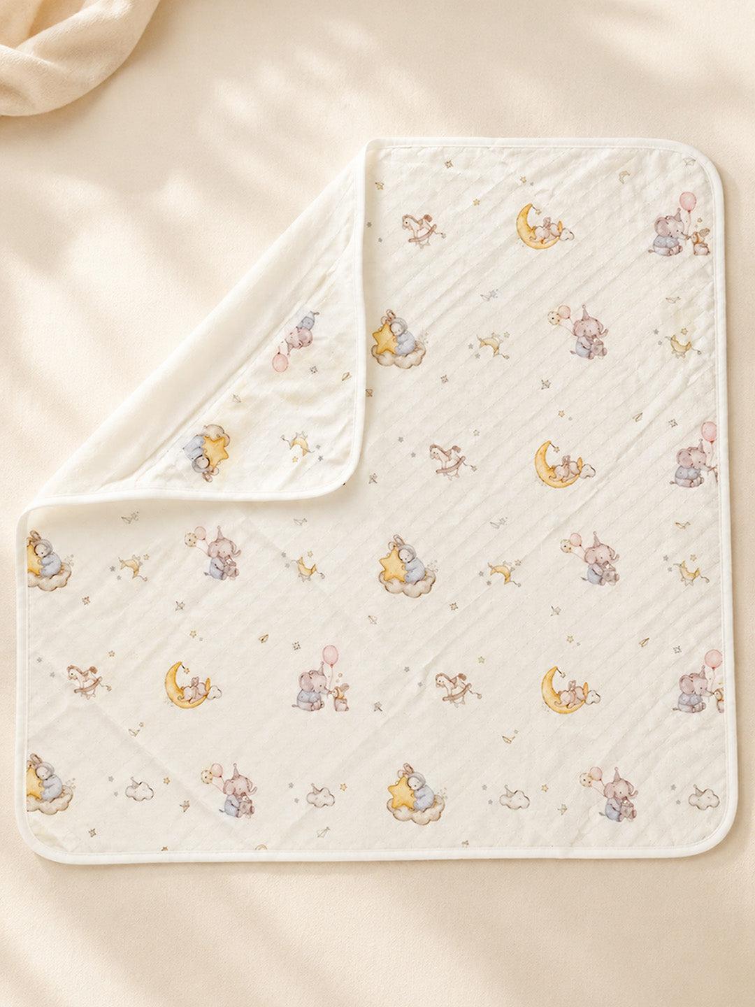 Dreamy Elephant & Bunny 6-Layer Muslin Cotton Baby Swaddle Blanket | 4-in-1 | 85×85 cm