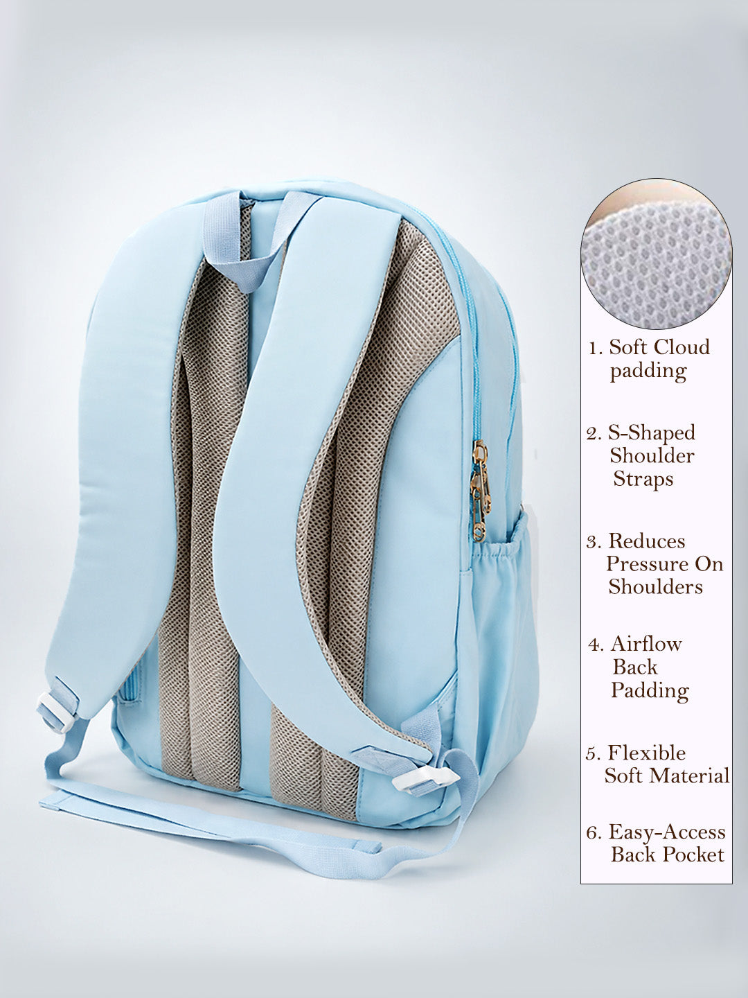 Kids Bear & Bunny School Backpack – Light Blue