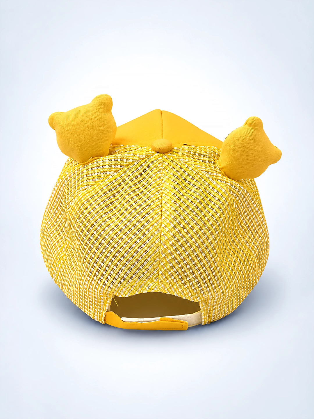 Yellow 3D Bear Kids Cap with Bear Ears | Adjustable Snapback | 2–6 Years