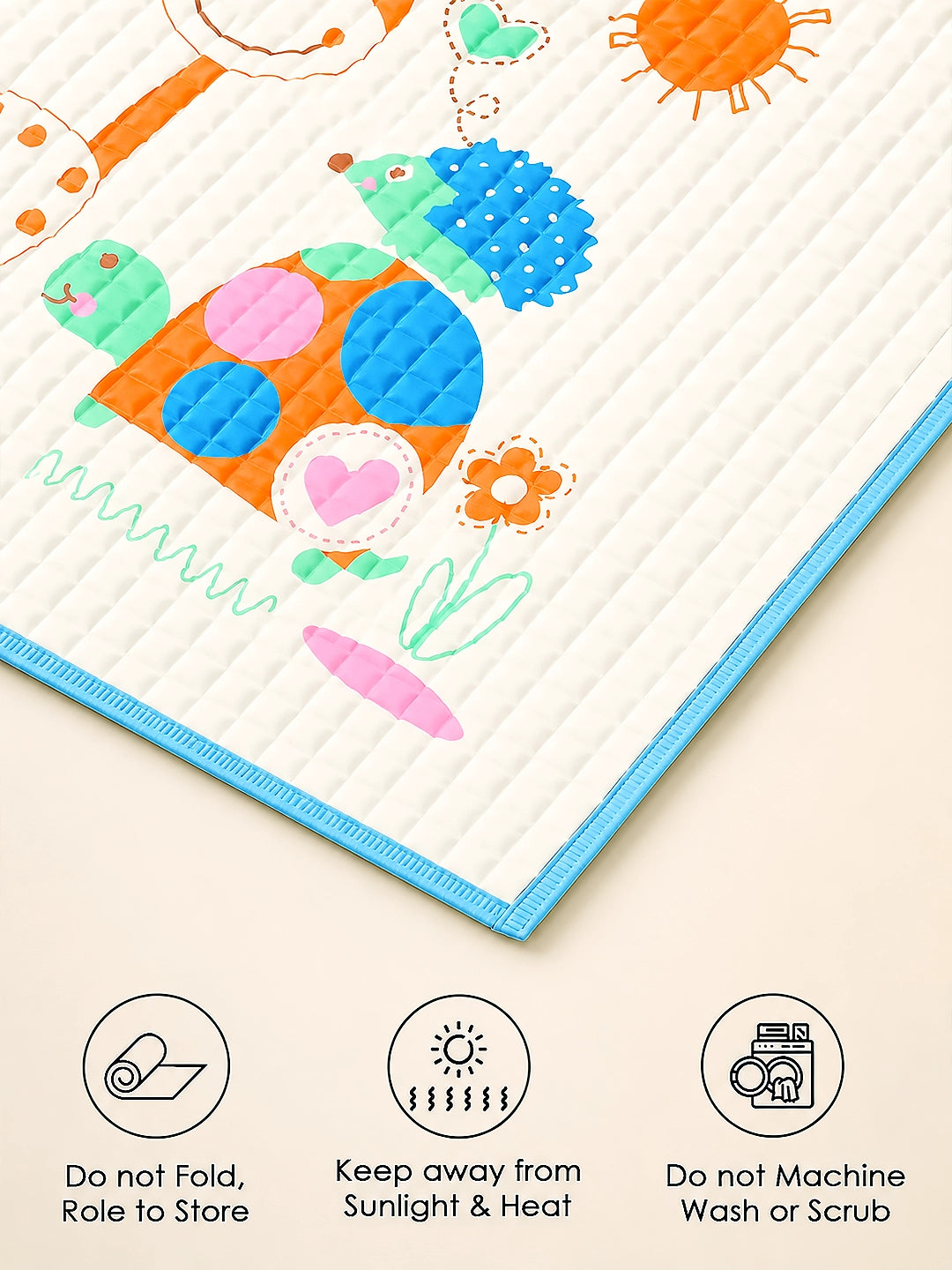 Baby Massage & Play Mat | Safari Friends Print | Waterproof Natural Latex