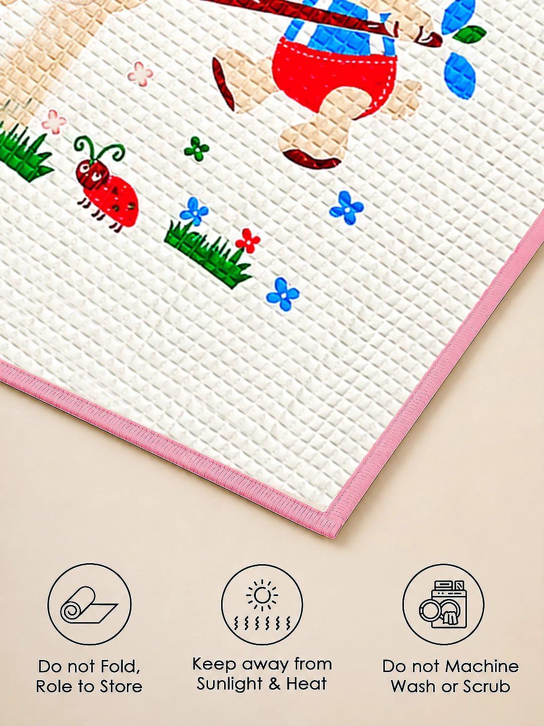 Baby Massage & Play Mat | Seesaw Bears Print |Waterproof Natural Latex