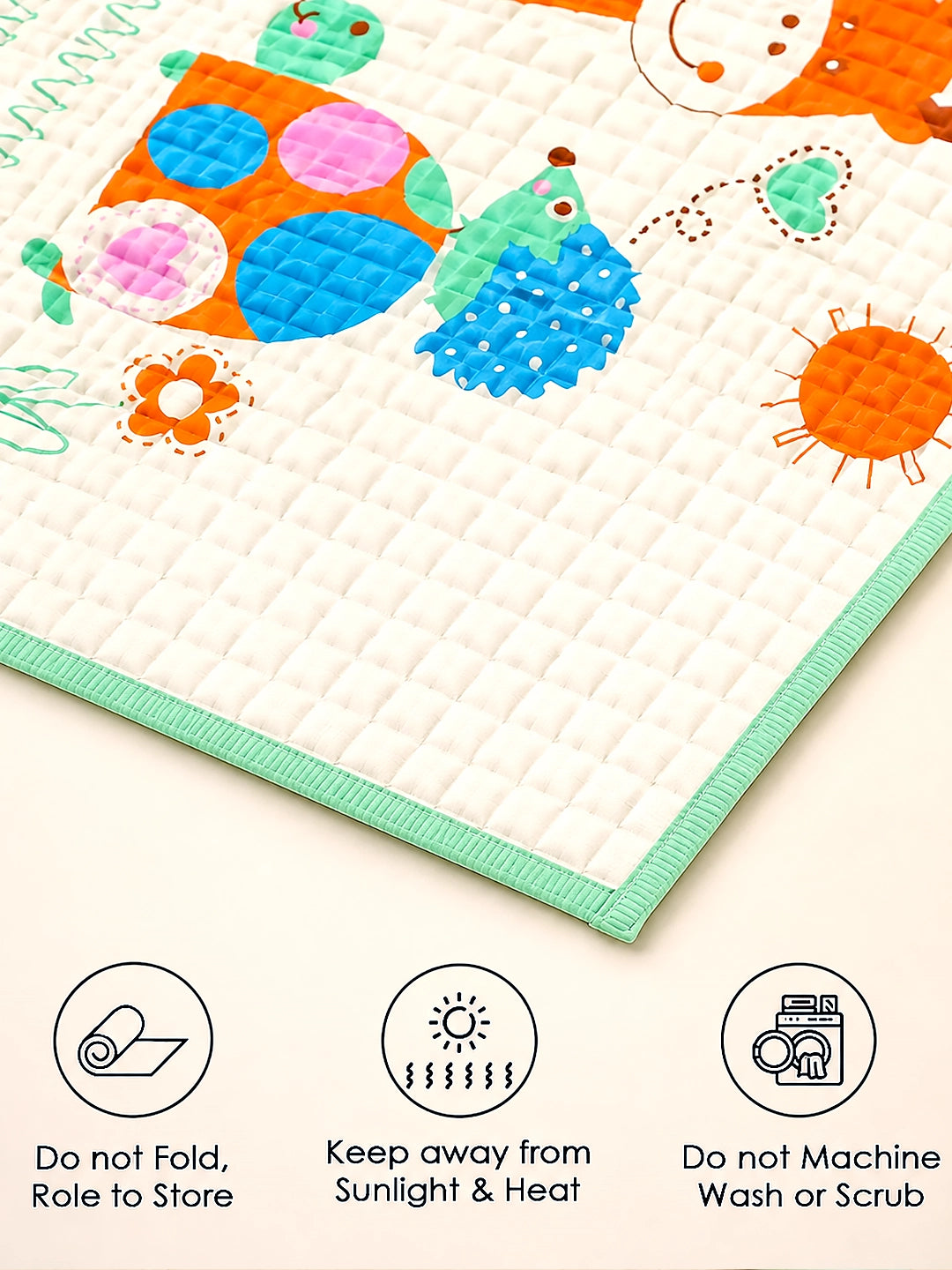 Baby Massage & Play Mat | Safari Friends Natural Print | Waterproof Natural Latex
