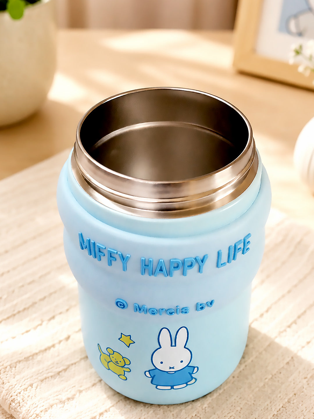 Miffy Happy Life Kids Stainless Steel Tumbler — 480ml | Dual Lid, Infuser & Miffy Charm