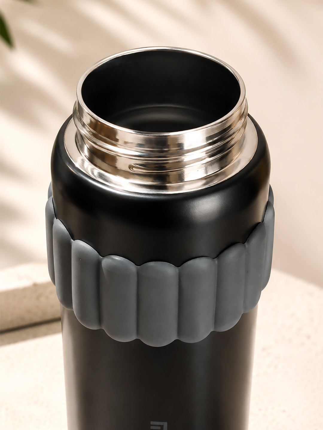 Black Stainless Steel Kids Water Bottle with Flip Lid, Straw & Carry Loop