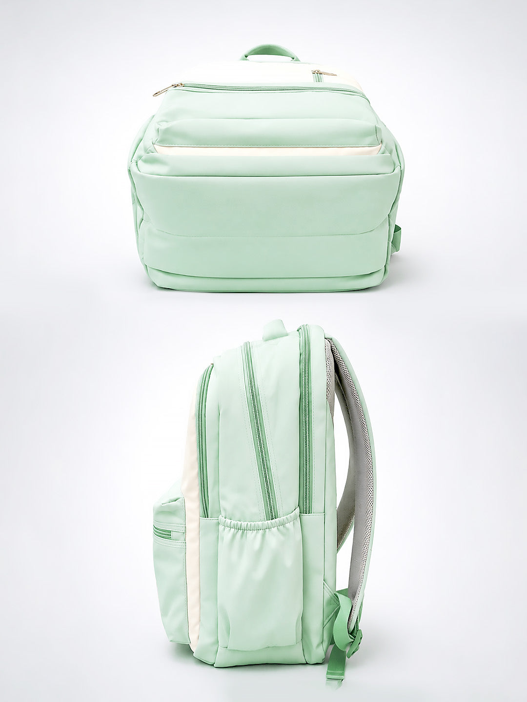 Mint Green Kids School Backpack with Cute Pins – Spacious & Lightweight