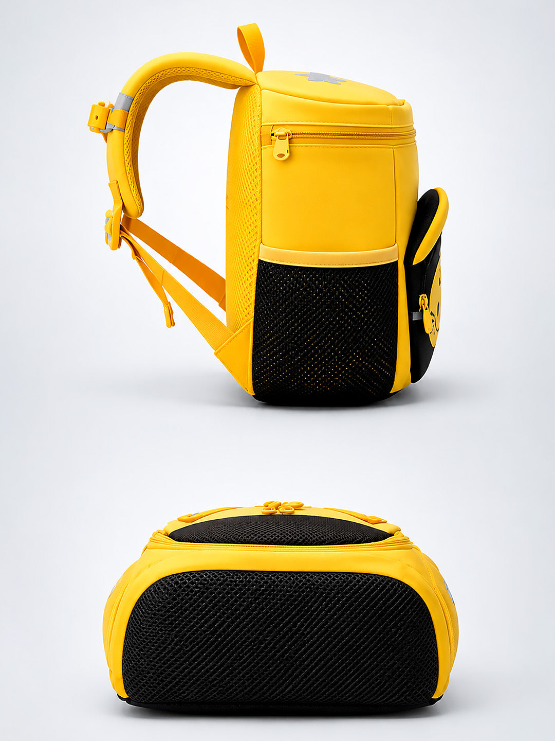 Yellow 3D Lion Kids Backpack with Safety Leash | Toddler School Bag