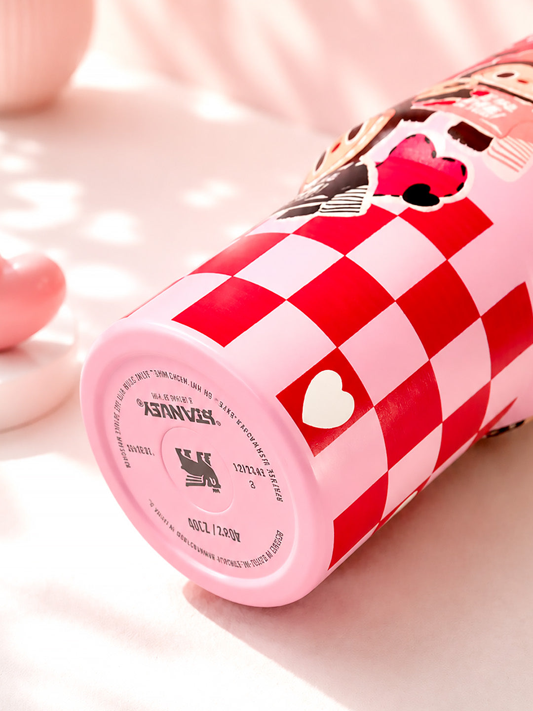 Pink Labubu Love Heart Stainless Steel Tumbler | Slide Lid & Reusable Straw