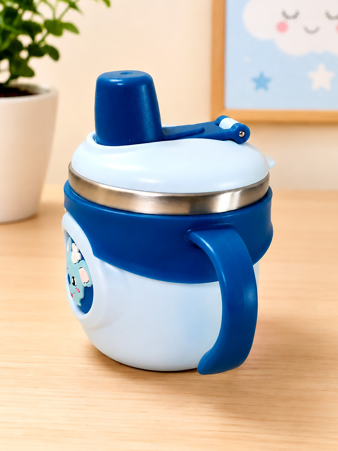 Koala Stainless Steel Sipper Bottle for Babies & Toddlers — 250ml | Spill-Proof Spout & Flip-Top Straw