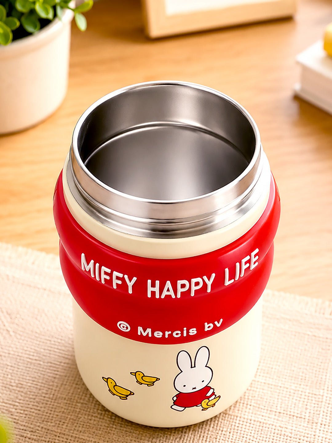 Miffy Happy Life Kids Stainless Steel Tumbler — 480ml | Dual Lid, Infuser & Miffy Charm
