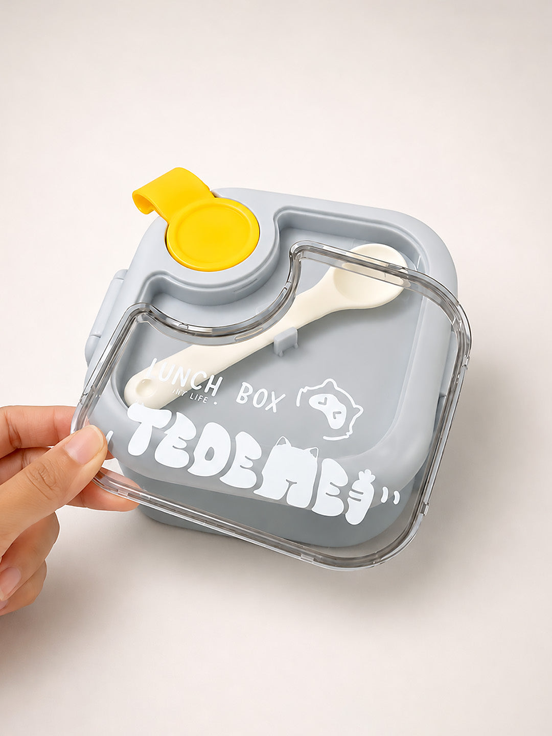 2-Tier Kids Lunch Box | Removable Inner Bowl | Spoon & Scissor Included | BPA-Free