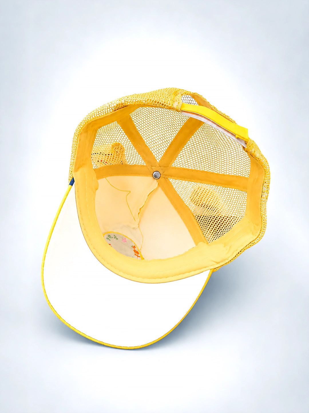 Yellow 3D Bear Kids Cap | Plush Ears & Mesh Back | Adjustable Fit | 2–6 Years