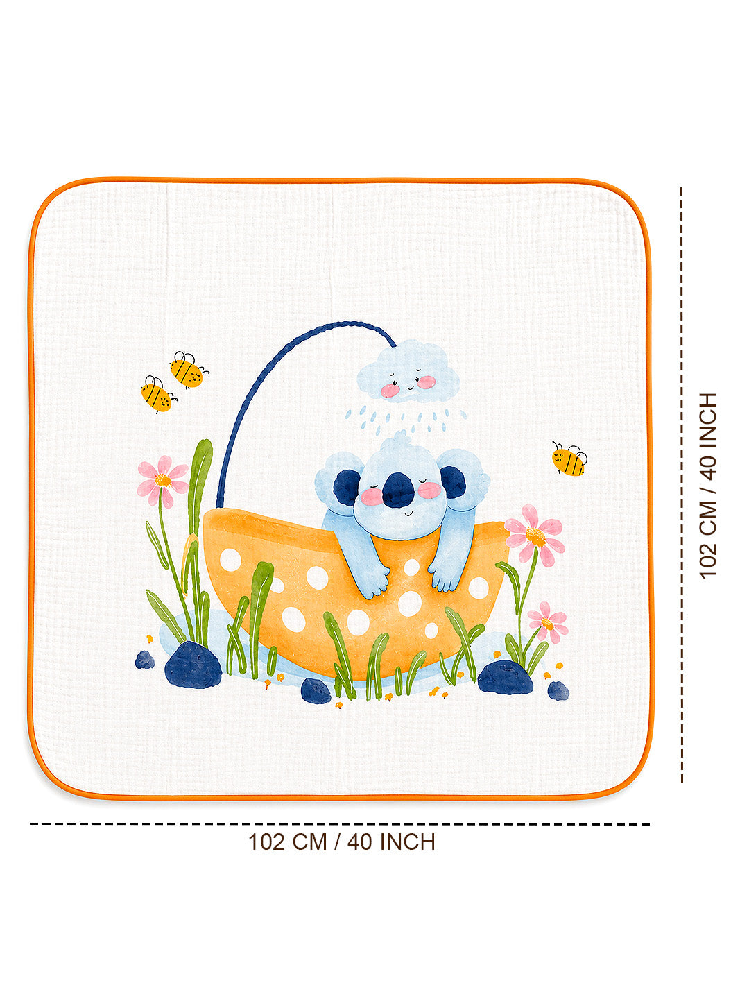 Koala Bath Day 6-Layer Muslin Cotton Baby Blanket | All-Season | 102×102 cm