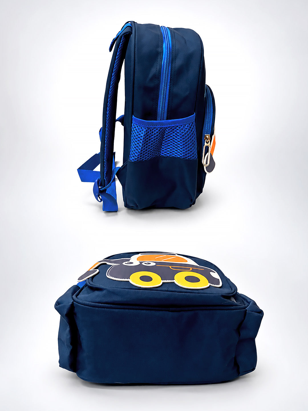 Navy Blue 3D Excavator Kids Backpack for Toddlers & Boys