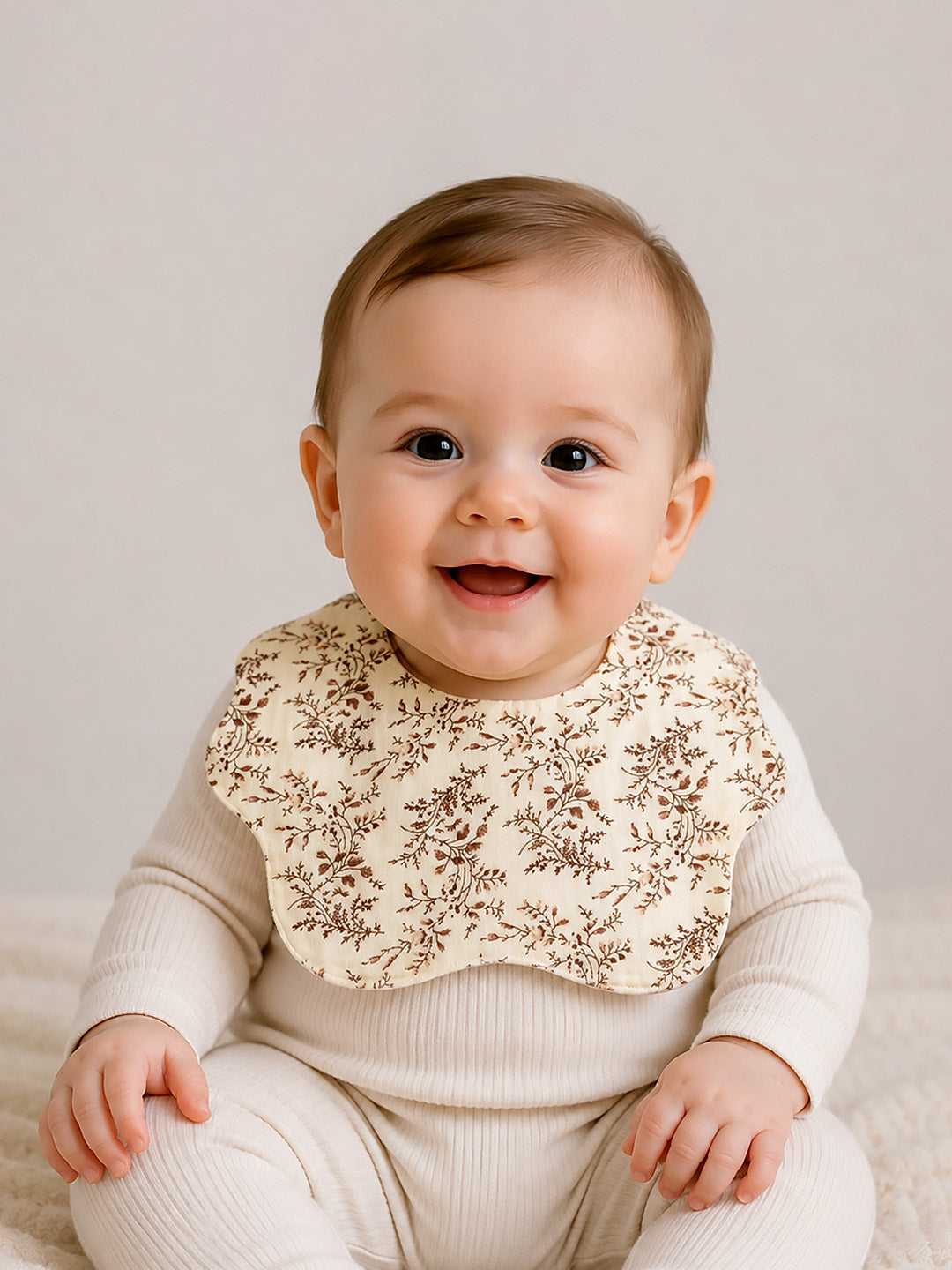 Floral & Friends Print 3-Piece Muslin Cotton Baby Bibs | Snap Closure | Drool & Burp Bib