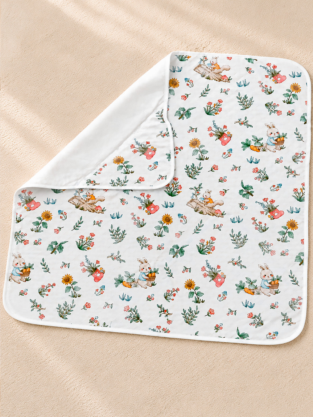 Garden Bunny 6-Layer Muslin Cotton Hooded Baby Swaddle Blanket | All-Season