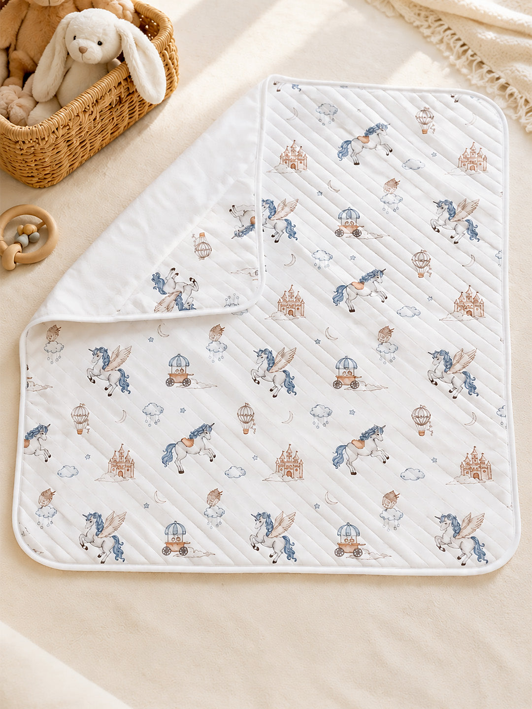 Unicorn Kingdom 6-Layer Muslin Cotton Hooded Swaddle Blanket | Newborn Swaddler