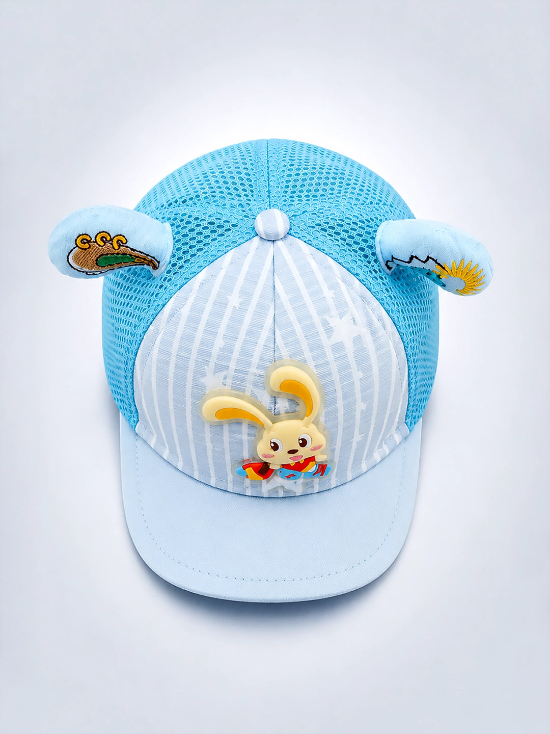 Blue 3D Bunny Kids Cap with Bear Ears | Breathable Mesh | Adjustable Fit | 2–6 Years