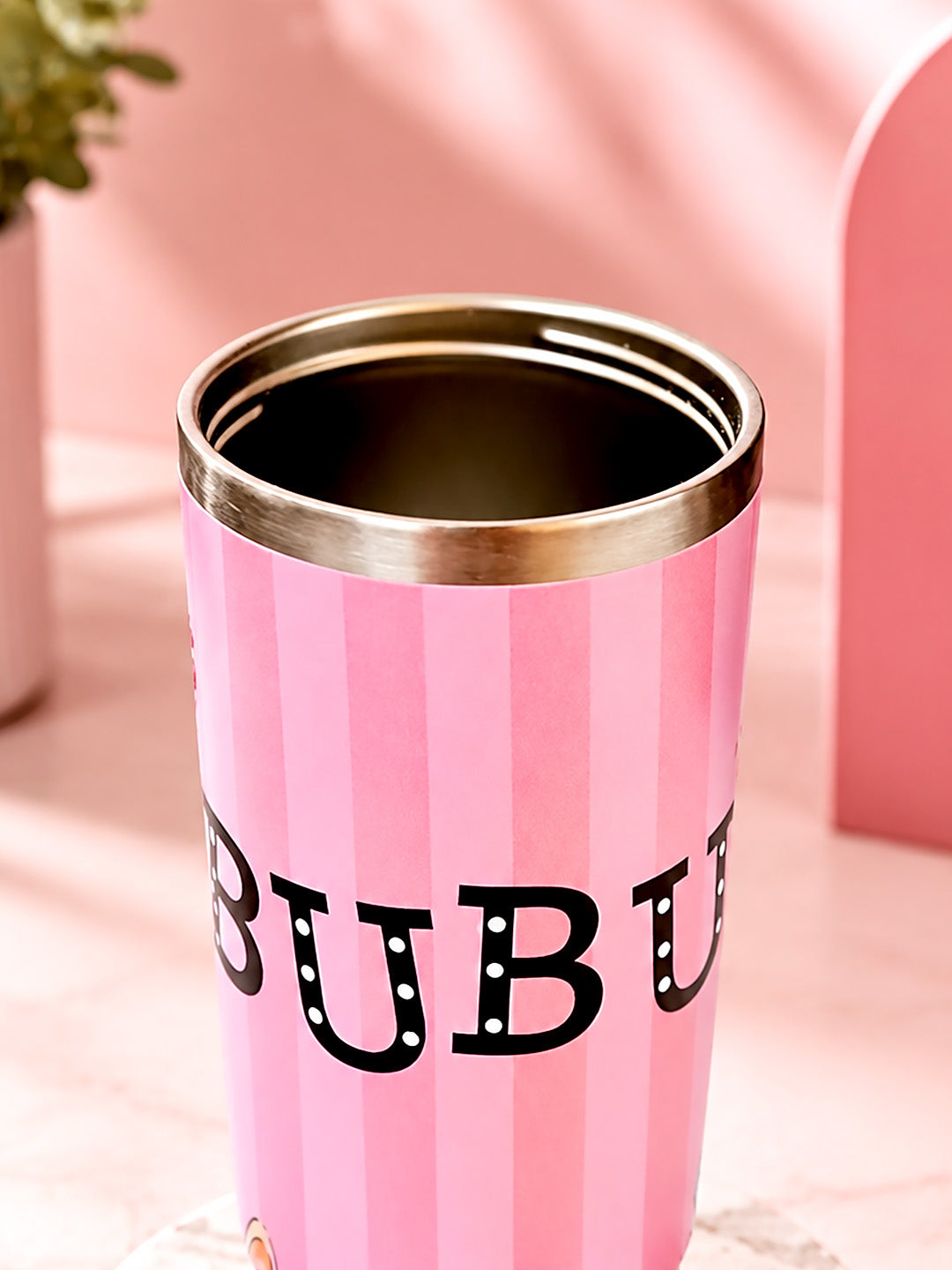 Pink Labubu Stainless Steel Kids Tumbler — 40oz / 1.18L | Straw Lid & Handle