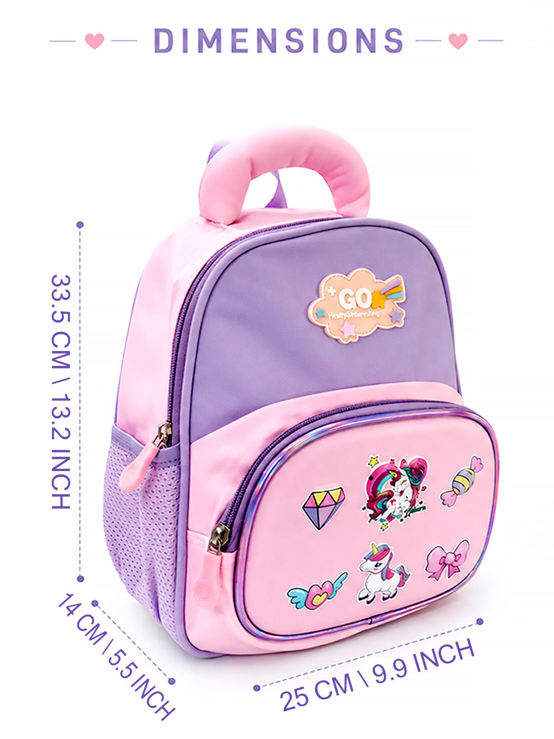 Unicorn Kids Backpack for Girls – Pink & Purple School Bag for Toddlers & Kids