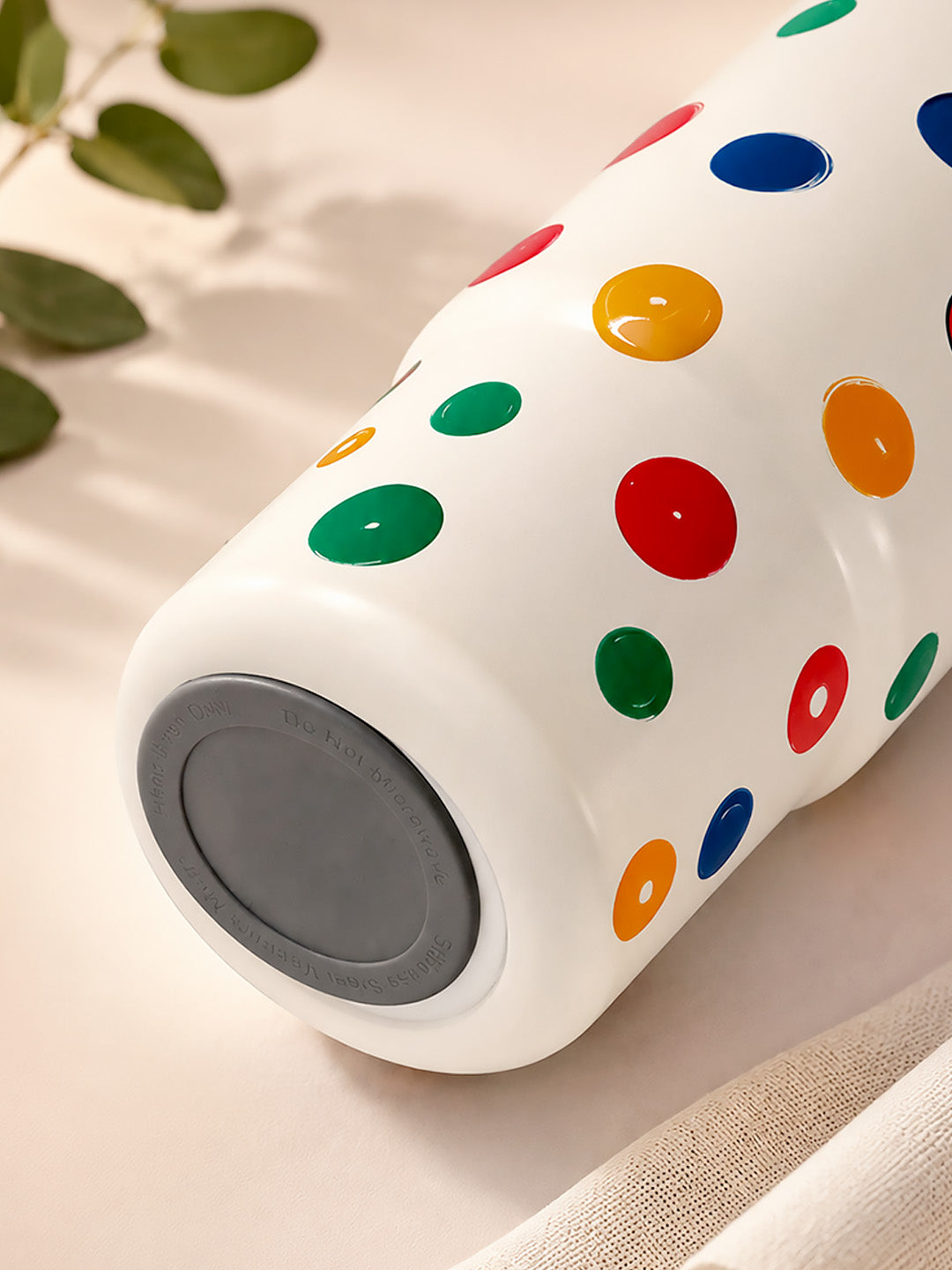 Colourful Polka Dot Stainless Steel Kids Tumbler | 2-in-1 Lid, Straw & Carry Handle