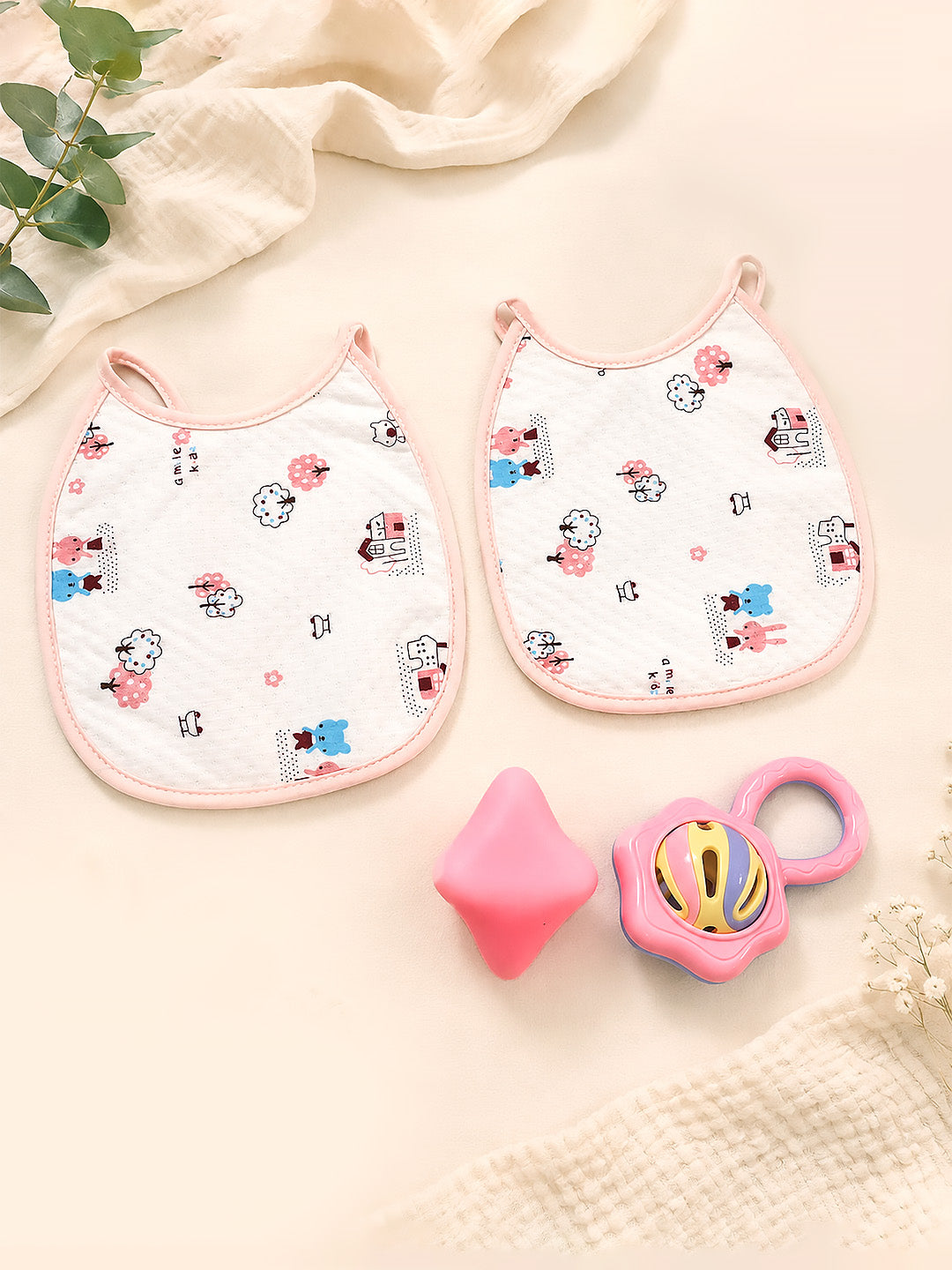 Welcome Baby 18-Piece Newborn Baby Girl Gift Hamper | Pure Cotton | 0–3 Months