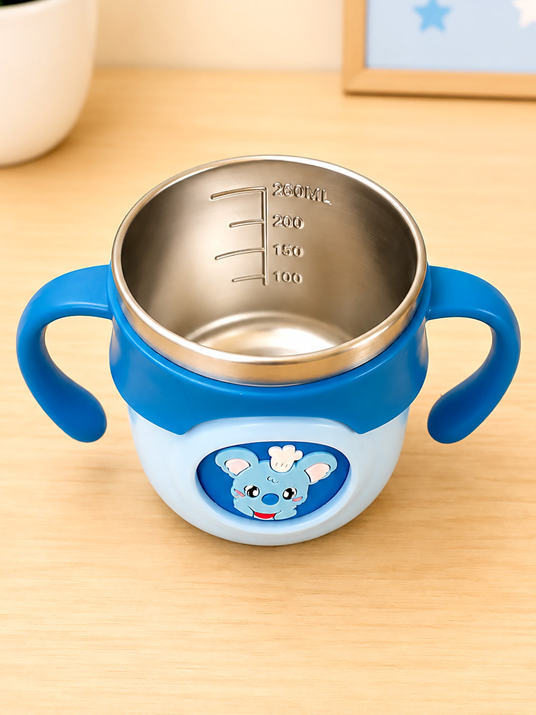 Koala Stainless Steel Sipper Bottle for Babies & Toddlers — 250ml | Spill-Proof Spout & Flip-Top Straw
