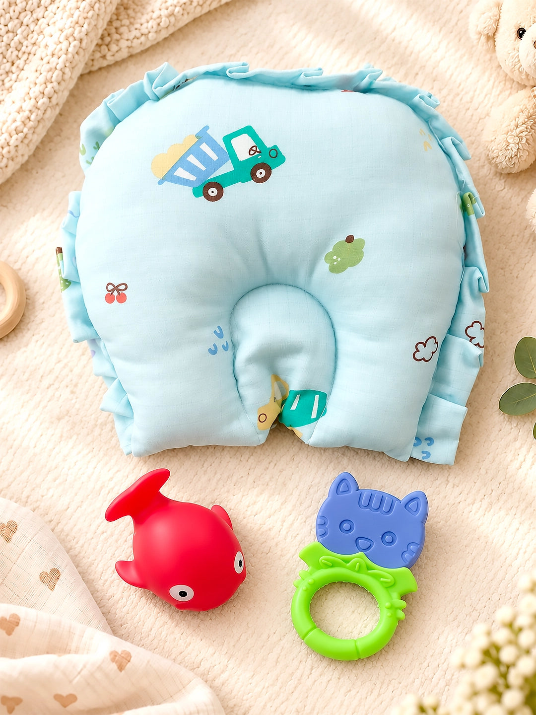 Newborn | Welcome Baby | Baby Shower | 22-Piece Gift Set | Pure Cotton | Happy Stars Blue Suitcase | Baby Boy & Girl | 0–3 Months