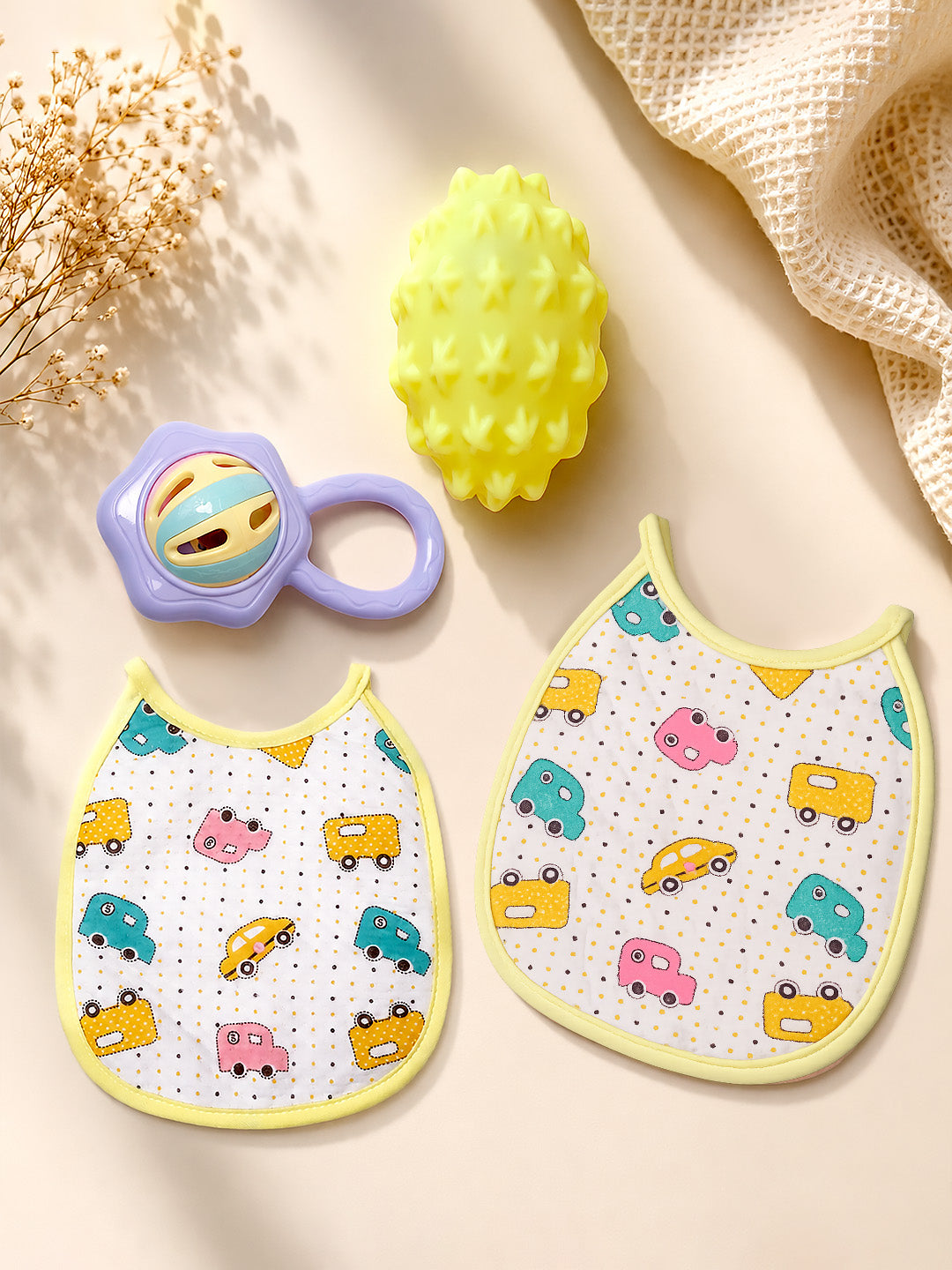 Welcome Baby 18-Piece Newborn Gift Hamper | Cotton & Muslin | Unisex | 0–3 Months
