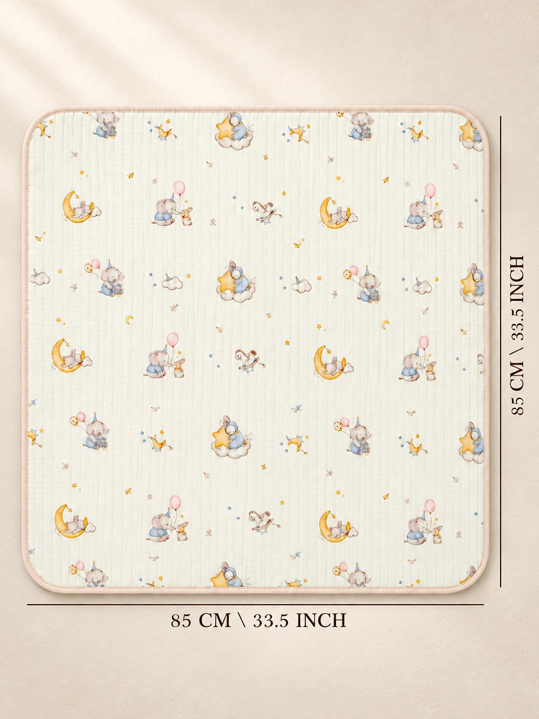 Dreamy Elephant & Bunny 6-Layer Muslin Cotton Baby Swaddle Blanket | 4-in-1 | 85×85 cm