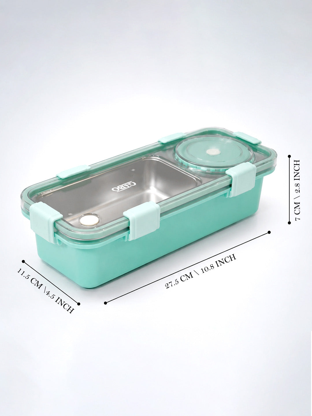 2-Compartment Kids Stainless Steel Lunch Box | Leak-Proof | Fork, Spoon & Sauce Container Included