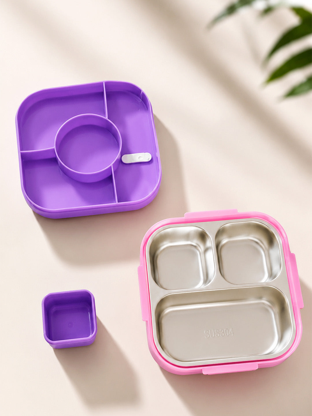 Mermaid Unicorn 2-Tier Kids Lunch Box | SUS304 Stainless Steel | Leak-Proof | Spoon & Sauce Box Included