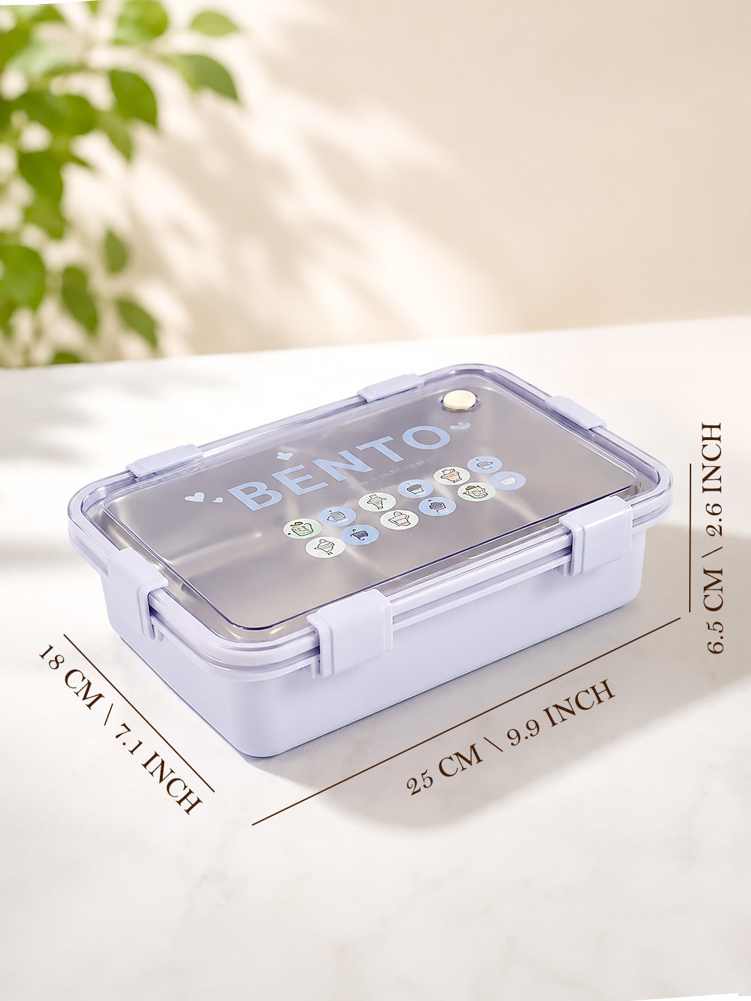 3-Compartment Kids Stainless Steel Lunch Box | Leak-Proof | Fork & Spoon Included