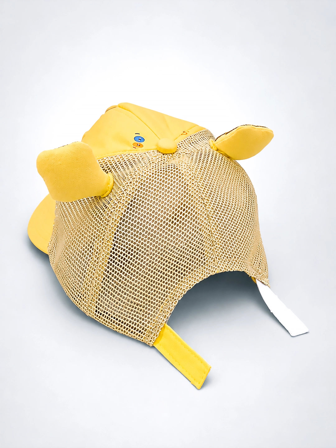 Yellow 3D Bear Kids Cap | Plush Ears & Mesh Back | Adjustable Fit | 2–6 Years