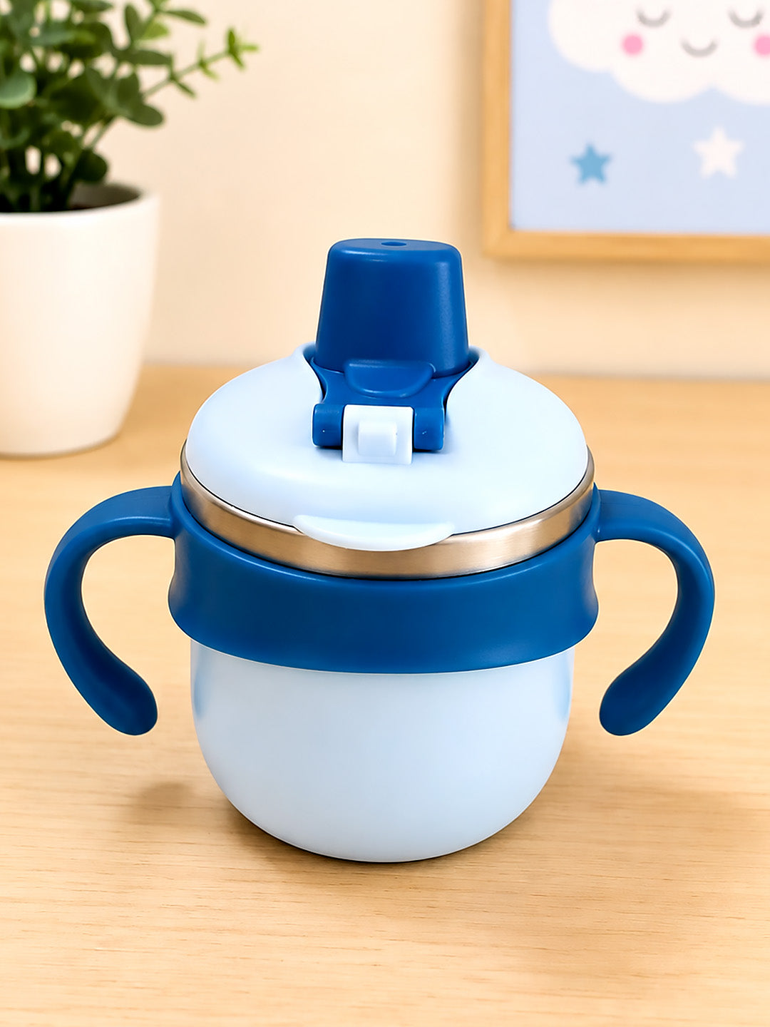 Koala Stainless Steel Sipper Bottle for Babies & Toddlers — 250ml | Spill-Proof Spout & Flip-Top Straw