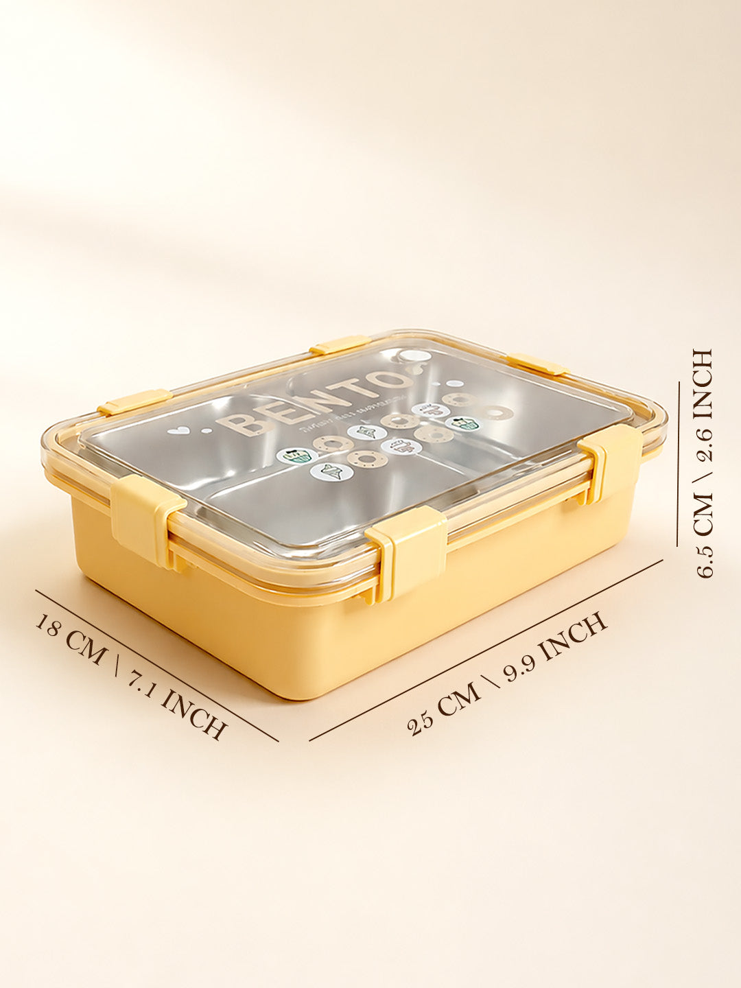 3-Compartment Kids Stainless Steel Lunch Box | Leak-Proof | Fork & Spoon Included